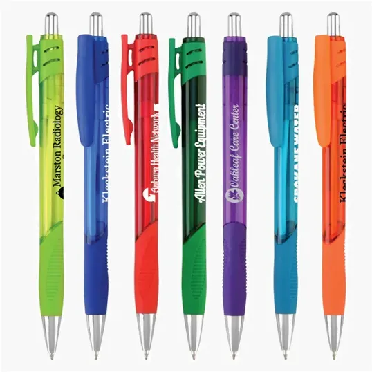 Metro Retractable Ballpoint Pen with Rubber Grip