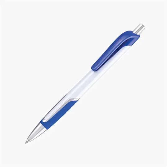Wedge Retractable Ballpoint Pen with Colored Grip and Clip — view 3