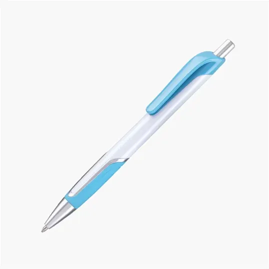 Wedge Retractable Ballpoint Pen with Colored Grip and Clip — view 5