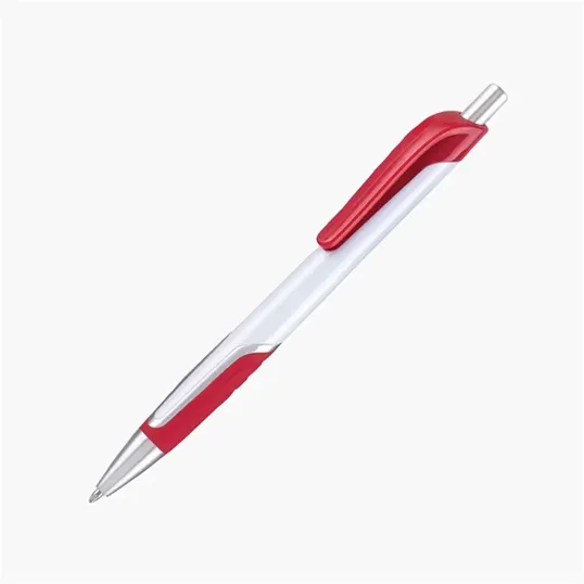 Wedge Retractable Ballpoint Pen with Colored Grip and Clip — view 7