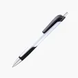Wedge Retractable Ballpoint Pen with Colored Grip and Clip — view 2