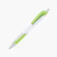 Wedge Retractable Ballpoint Pen with Colored Grip and Clip — view 4