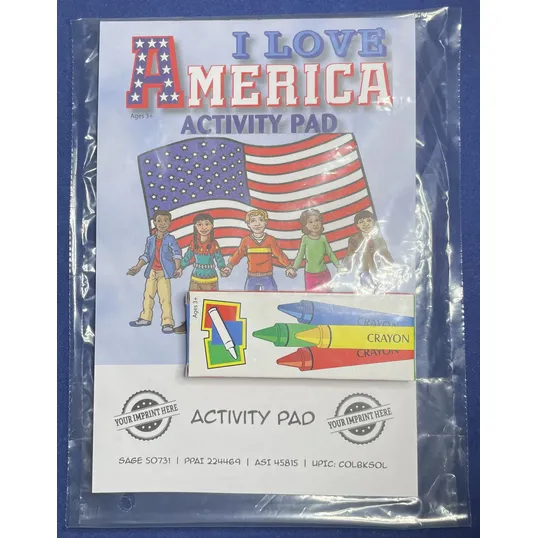 I Love America Activity Pad Fun Pack with Crayons