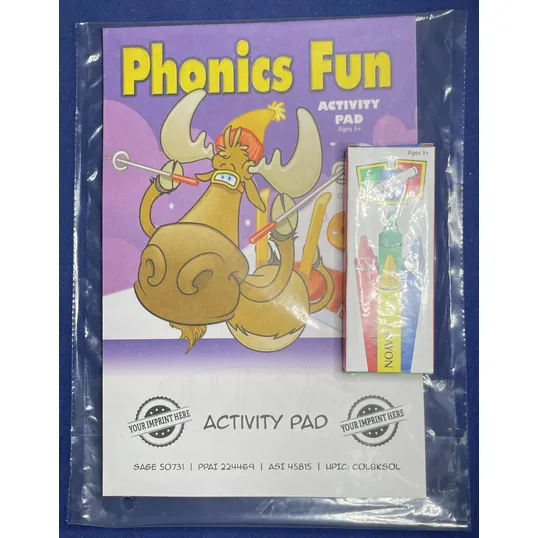 Phonics Fun Activity Pad Set with Crayons