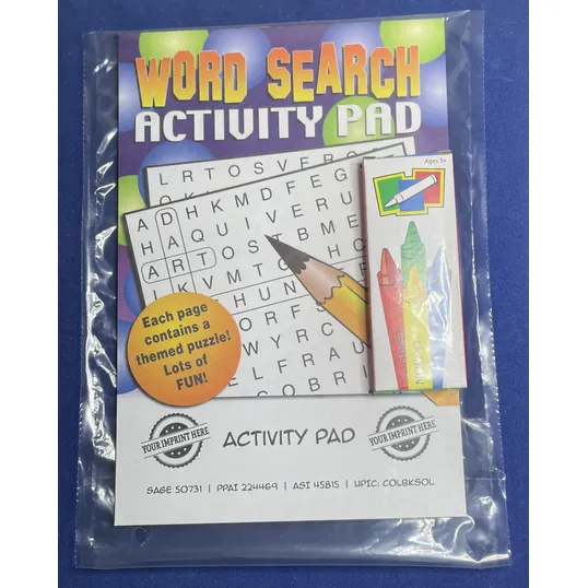 Word Search Activity Pad Fun Pack with Crayons