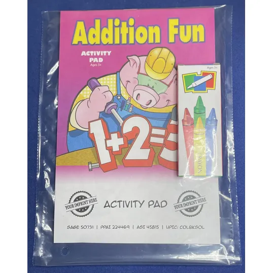 Addition Fun Activity Pad and Crayon Set