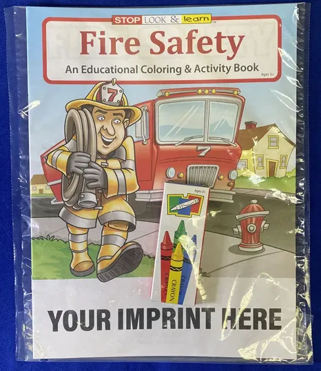 Fire Safety Coloring Book Fun Pack with 4-Pack of Crayons