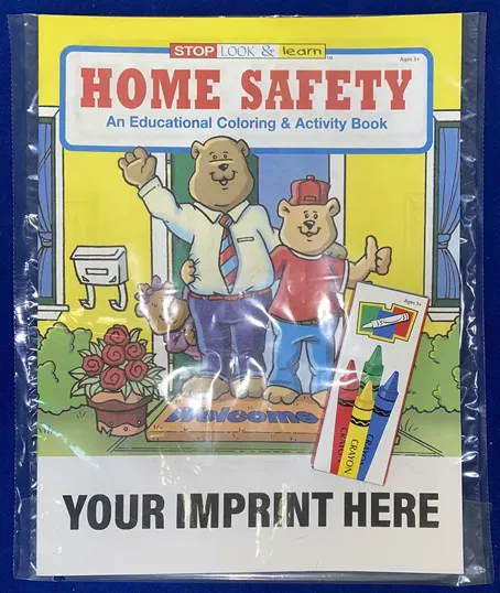 Home Safety Coloring Book Fun Pack with 4-Pack of Crayons
