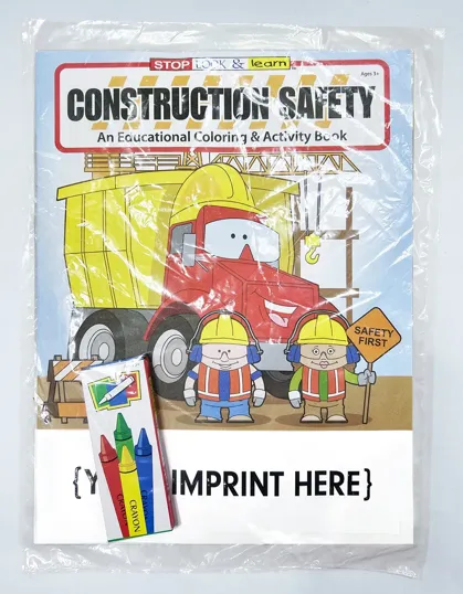 Construction Safety Coloring Book Fun Pack with Crayons