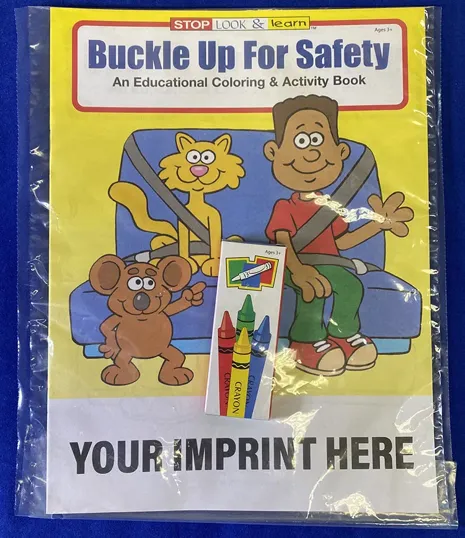 Buckle Up for Safety Coloring Book Fun Pack with Crayons