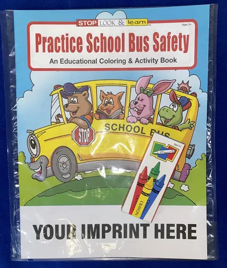 School Bus Safety Coloring Book Fun Pack with Crayons