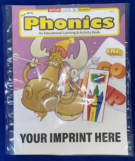 Fun With Phonics Coloring Book Fun Pack with Crayons
