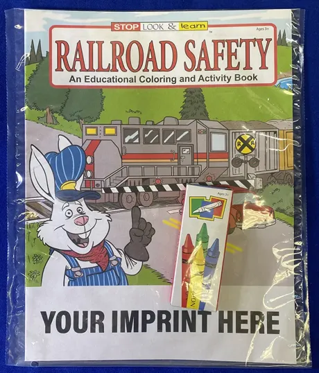 Railroad Safety Coloring Book Fun Pack with Crayons