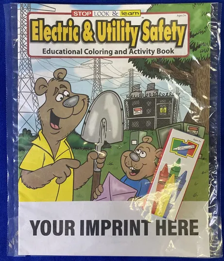 Electric and Utility Safety Coloring Book Fun Pack with Crayons