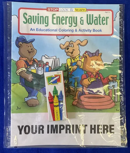 Saving Energy and Water Coloring Book Fun Pack with Crayons