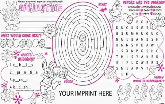 Springtime Fun Placemat and Activity Poster