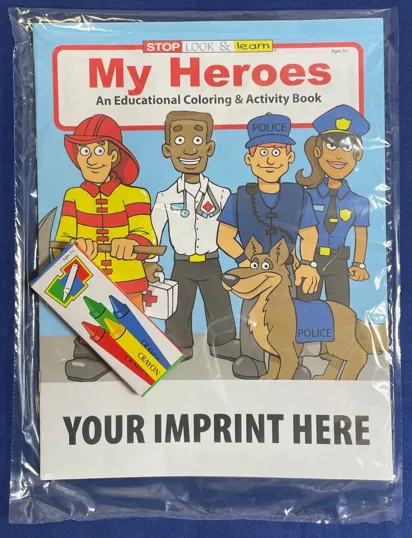 My Heroes Coloring Book Fun Pack with 4-Pack of Crayons