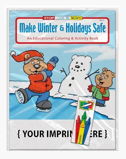Make Winter and Holidays Safe Coloring Book Fun Pack with Crayons
