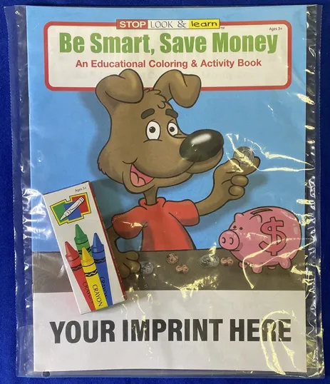 Be Smart, Save Money Coloring Book Fun Pack with Crayons