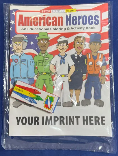 American Heroes Coloring Book Fun Pack with Crayons