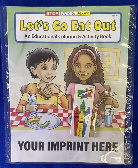 Let's Go Eat Out Coloring Book Fun Pack with Crayons