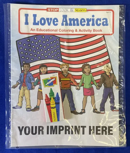 I Love America Coloring Book Fun Pack with Crayons