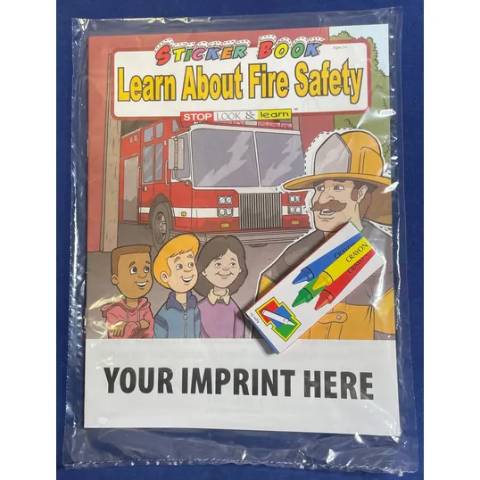 Learn About Fire Safety Sticker Book Fun Pack with Crayons