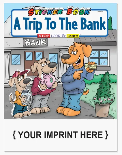 A Trip To The Bank Sticker Book with Coloring Pages