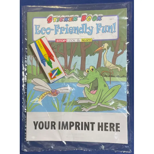 Eco-Friendly Fun Sticker Book Fun Pack with Crayons