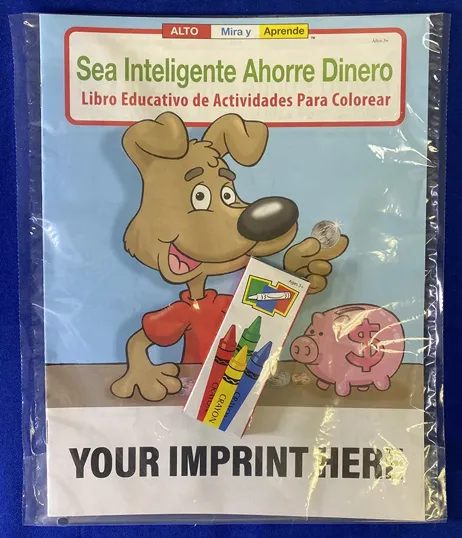 Be Smart, Save Money Spanish Coloring Book Fun Pack with Crayons