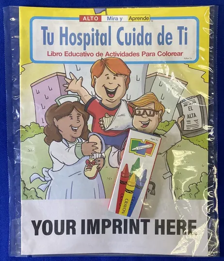 Your Hospital Cares About You Spanish Coloring Book Fun Pack