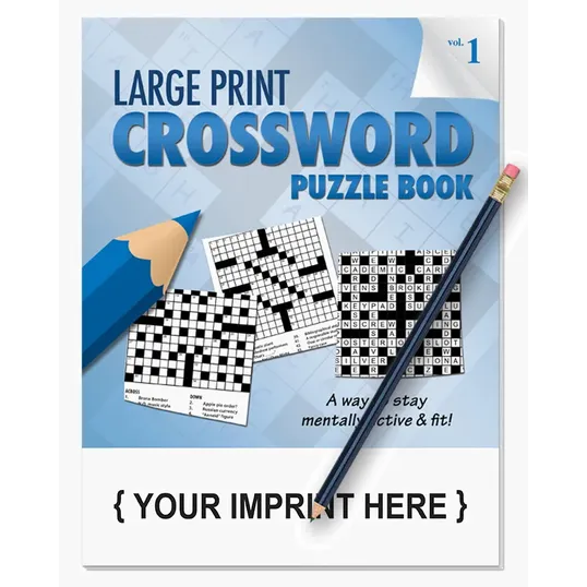 Large Print Crossword Puzzle Book with Pencil