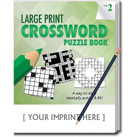 Large Print Crossword Puzzle Book with Pencil, Volume 2