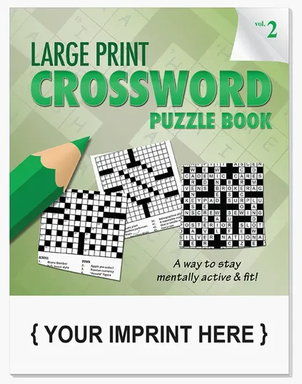 Large Print Crossword Puzzle Book, Volume 2, 8 x 10.5 Inches
