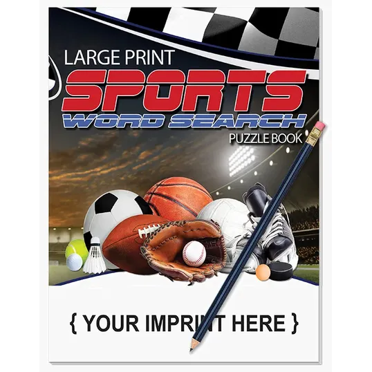 Large Print Sports Word Search Puzzle Book with Pencil