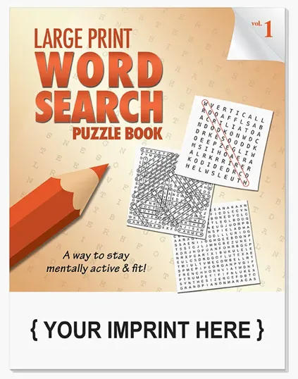Large Print Word Search Puzzle Book, 8" x 10.5"