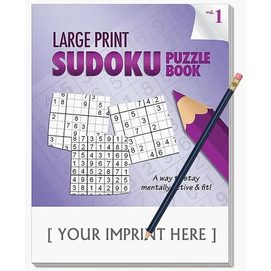 Large Print Sudoku Puzzle Book with Pencil
