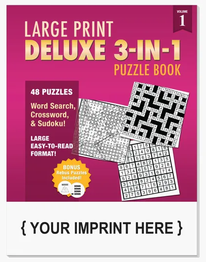 Deluxe Large Print 3-in-1 Puzzle Book