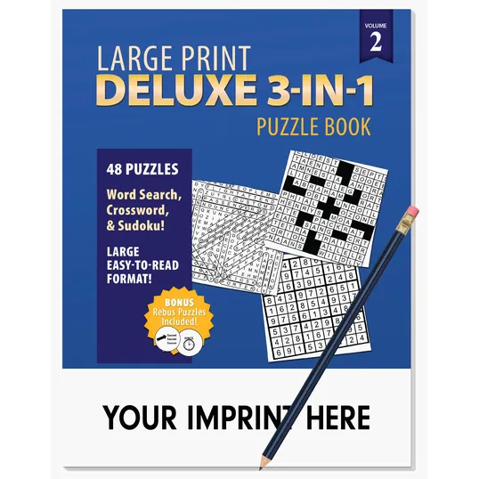 Deluxe Large Print 3-in-1 Puzzle Book Pack
