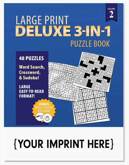 Deluxe Large Print 3-in-1 Puzzle Book, Volume 2