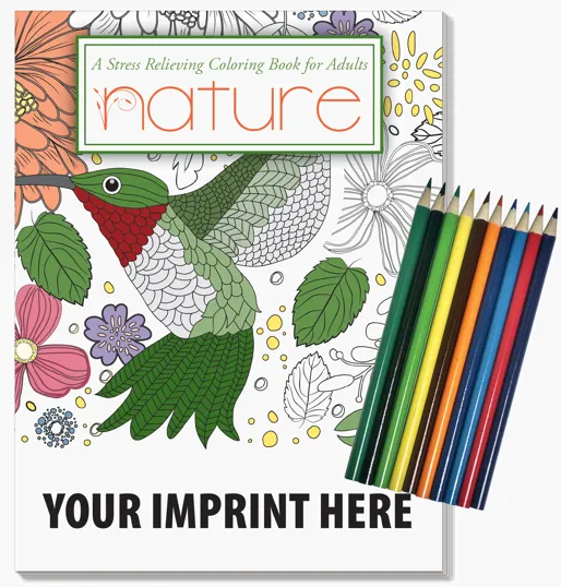 Adult Coloring Relax Pack with 12 Colored Pencils