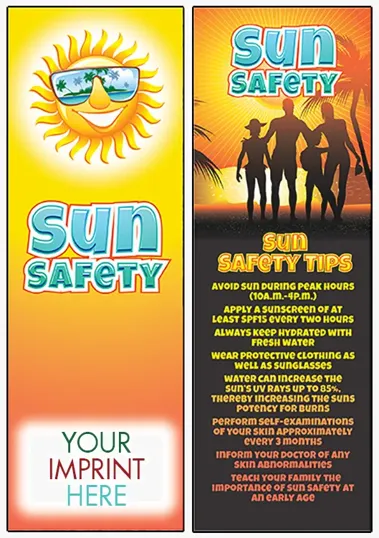 Sun Safety Bookmark, Full-Color Two-Sided