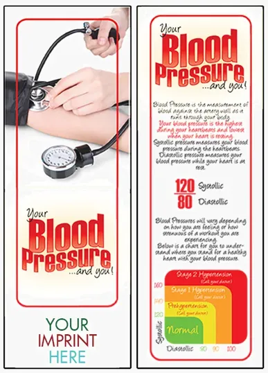 Blood Pressure Bookmark, Full-Color Two-Sided
