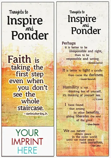 Thoughts To Inspire & Ponder Bookmark