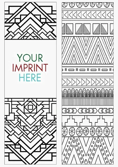 Patterns Coloring Bookmark, Two-Sided