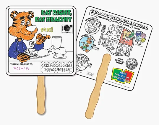 Good Nutrition Coloring Hand Fan