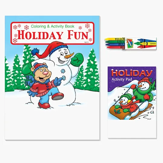 Christmas Holiday Kit with Coloring Book, Activity Pad, and Crayons