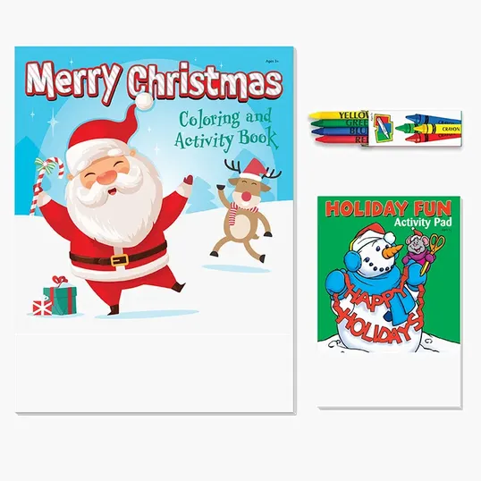 Christmas Holiday Kit #2 with Coloring Book, Activity Pad, and Crayons
