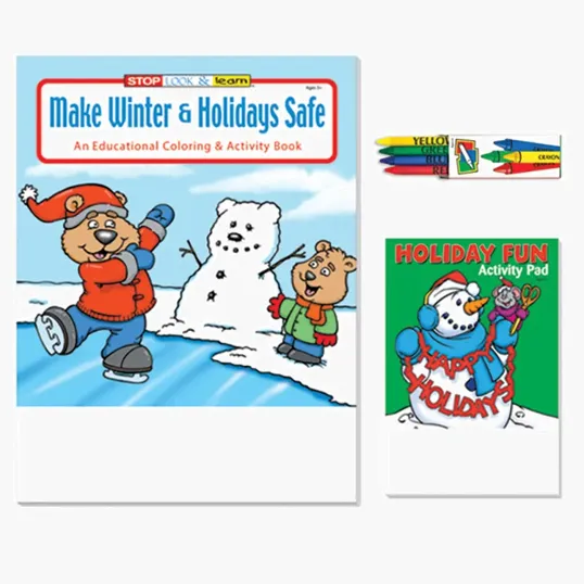 Christmas Holiday Coloring & Activity Kit with Crayons