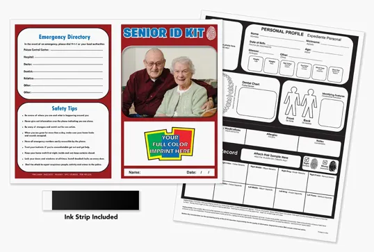 Senior ID Safety Kit with Fingerprint Record and Emergency Contacts